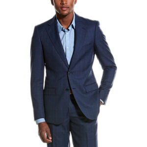 ZANETTI Mens Slim Fit Porto Suit Blue Blazer 42 L Virgin Wool 2 Button NEW w Tag